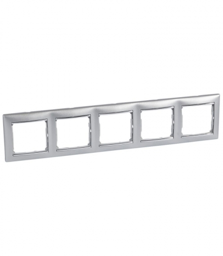 Valena Ramka pięciokrotna pozioma ALUMINIUM/SREBRO Legrand 770355