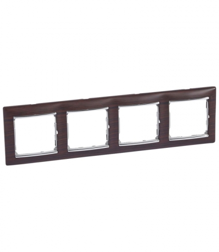 Valena Ramka poczwórna pozioma WENGE/SREBRO Legrand 770374