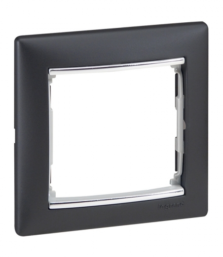 Valena Ramka pojedyncza CZARNY/SREBRO Legrand 770391