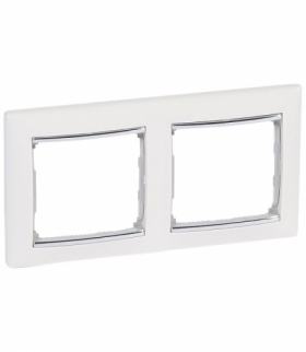Valena Ramka podwójna pozioma BIAŁA/SREBRO Legrand 770492