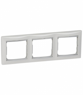 Valena Ramka potrójna pozioma BIAŁA/SREBRO Legrand 770493