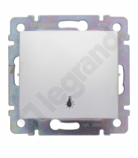 Valena Przycisk jednobiegunowy z symbolem lampy 10A-250V ALUMINIUM Legrand 770112