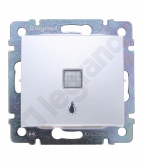 Valena Przycisk jednobiegunowy podświetlany z symbolem lampy 10A-250V ALUMINIUM Legrand 770113
