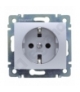 Valena Gniazdo pojedyncze 2P+Z SCHUKO z przesłoną 16A-250V ALUMINIUM Legrand 770121