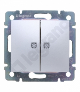 Valena Łącznik świecznikowy podświetlany 10AX-250 ALUMINIUM Legrand 770128