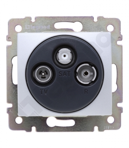 Valena Gniazdo TV-RD-SAT przelotowe ALUMINIUM Legrand 770137