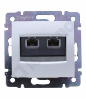 Valena Gniazdo telefoniczne 2xRJ45 (4 styki) ALUMINIUM Legrand 770139