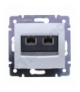 Valena Gniazdo telefoniczne 2xRJ45 (4 styki) ALUMINIUM Legrand 770139