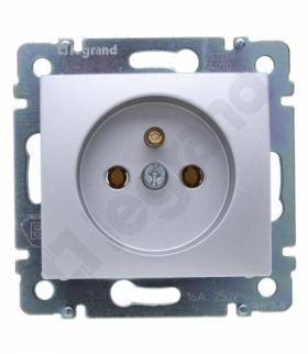 Valena Gniazdo pojedyncze 2P+Z 16A-250V ALUMINIUM Legrand 770196