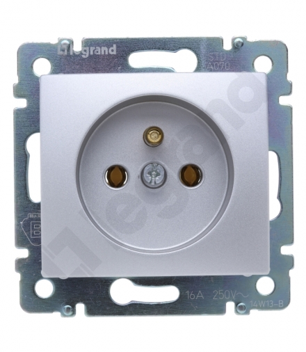 Valena Gniazdo pojedyncze 2P+Z 16A-250V ALUMINIUM Legrand 770196