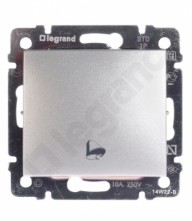Valena Przycisk jednobiegunowy z symbolem dzwonka 10A-250V ALUMINIUM Legrand 770216