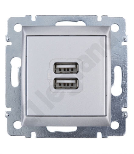 Valena GNIAZDO ZASILAJĄCE 2 X USB 5V 1500 MA ALUMINIUM Legrand 770270