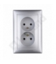 Valena Gniazdo podwójne 2x2P+Z z przesłonami 16A-250V ALUMINIUM Legrand 770277