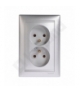 Valena Gniazdo podwójne 2x2P+Z 16A-250V ALUMINIUM Legrand 770278