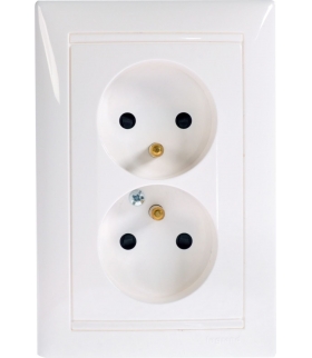Valena Gniazdo podwójne 2x2P+Z z przesłonami 16A-250V BIAŁE Legrand 770078
