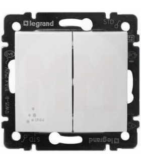Valena Łącznik schodowy podwójny IP44 10AX-250 BIAŁY Legrand 770098
