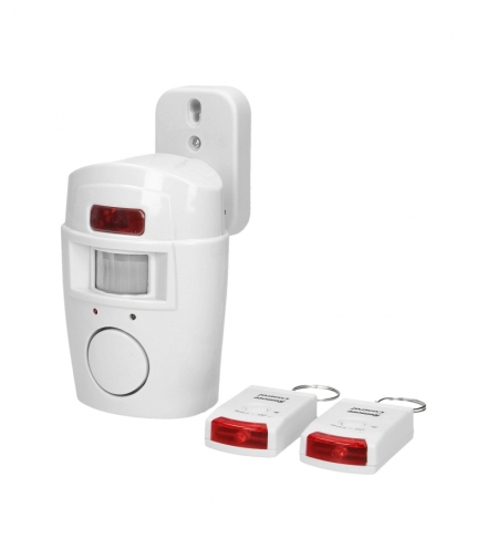 Mini alarm bezprzewodowy z wbudowaną syreną sterowany pilotem, 6m, bateryjny, 2 piloty Orno AS-1