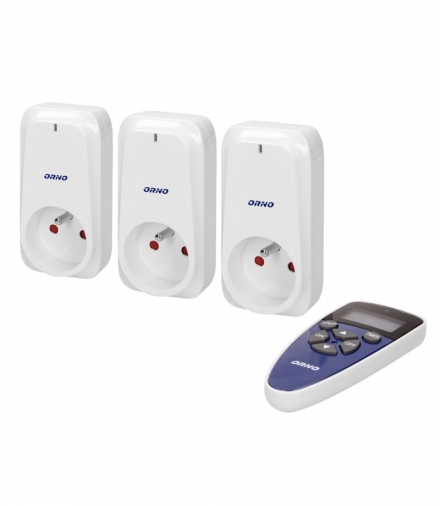 Zestaw gniazd bezprzew. ster. pilotem 3+1 Orno OR-GB-434