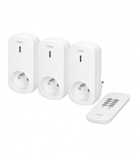 Zestaw bezprzew. gniazd sterowanych pilotem 3+1 Orno RS-3