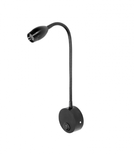 Lampa ścienna NANRAN LED 2,5W, 150lm, 3000K, włącznik, czarna Orno LW-1/B