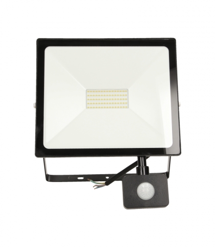 ALLED 50W Naświetlacz LED z PIR, 4000lm, IP44, 4000K, Alu+szkło Orno FL/R-3