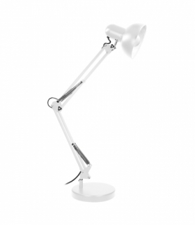 DEON, lampa biurkowa, 60W, E27, wysoka, stal, biała Orno DL-2/W