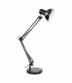 DEON, lampa biurkowa, 60W, E27, wysoka, stal, czarna Orno DL-2/B