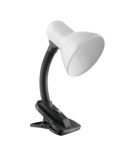 LATSA, lampa biurkowa z klipsem, 40W, E27, stal + tworzywo, biała Orno DL-3/W