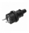 Wtyczka Uni-Schuko mini, Guma, czarna, IP44, 16A, 230V, 25 sztuk Orno OR-AE-13222/25