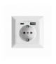 Gniazdo pojedyncze 2P+Z (Schuko), USB-A + USB-C, wyjście 5VDC, max 2,8A Orno OR-AE-13232(GS)