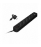 Listwa przeciwprzepięciowa, 5 gniazd 2P+Z, kabel 1,5m, z wyłącznikiem podświetlanym dwutorowym. 10A/230 VAC, Ładowarka 2xUSB 2,1