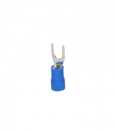 Końcówka widełkowa izolowana, przekrój maksymalny 2,5mm², oczko na śrubę: M4, Blister 25 sztuk. Orno OR-KK-8104/2,5/4/B2