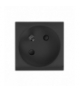 NOEN FR, gniazdo modułowe 45x45mm kątowe - 45° 1x2P+Z, typ E French, 16A 250V, czarne Orno OR-GM-9010/B/FR45