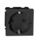 NOEN GS, gniazdo modułowe 45x45mm 1x2P+Z, typ F schuko, 16A 250V, czarne Orno OR-GM-9010/B/GS