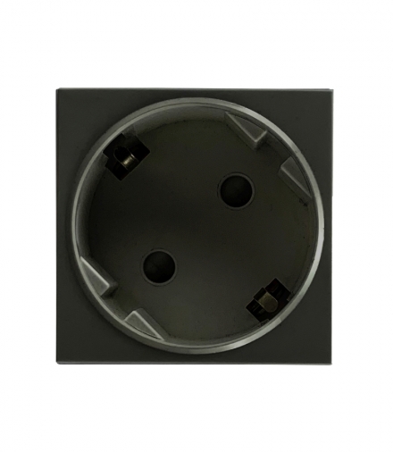 NOEN GS, gniazdo modułowe 45x45mm kątowe - 45° 1x2P+Z, typ F Schuko, 16A 250V, czarne Orno OR-GM-9010/B/GS45