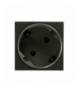 NOEN GS, gniazdo modułowe 45x45mm kątowe - 45° 1x2P+Z, typ F Schuko, 16A 250V, czarne Orno OR-GM-9010/B/GS45