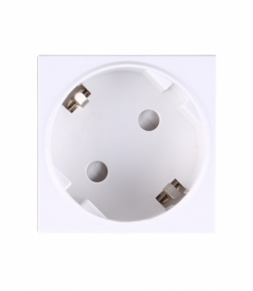 NOEN GS, gniazdo modułowe 45x45mm kątowe - 45° 1x2P+Z, typ F Schuko, 16A 250V, białe Orno OR-GM-9010/W/GS45