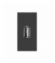 NOEN USB data, gniazdo modułowe 22,5x45mm USB data 2.0, piny, czarne Orno OR-GM-9010/B/USBDATA