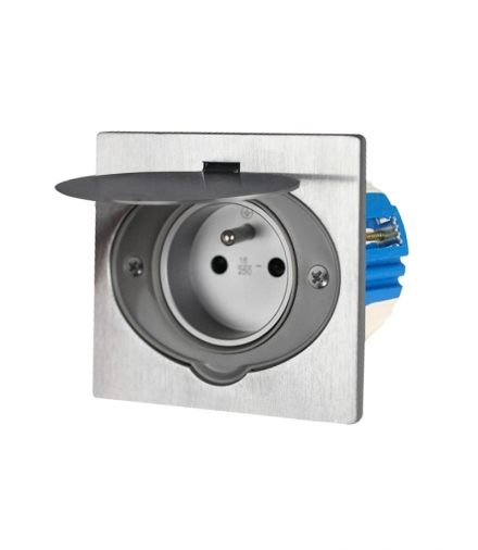 Hermetyczne gniazdo elektryczne, IP55 stal nierdzewna, z wiatroszczelną puszką montażową Orno OR-AE-1397MB