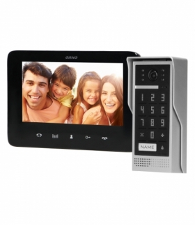 Zestaw wideodomofonowy, bezsłuchawkowy, kolor, LCD 7", interkom, z szyfratorem, natynkowy, czarny, SCUTI Orno OR-VID-VP-1073/B