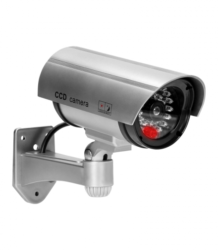 Atrapa kamery monitorującej CCTV, bateryjna, srebrna Orno OR-AK-1208/G