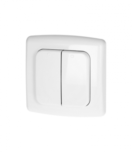 Włącznik podwójny natynkowy, do zdalnego sterowania włącznikami podtynkowymi i gniazdami,z nadajnikiem radiowym, ORNO Smart Home