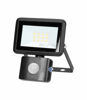 BULLED S 10W naświetlacz z PIR, 800lm, IP44, 4000K, Alu+szkło Orno OR-NL-6153BLR4