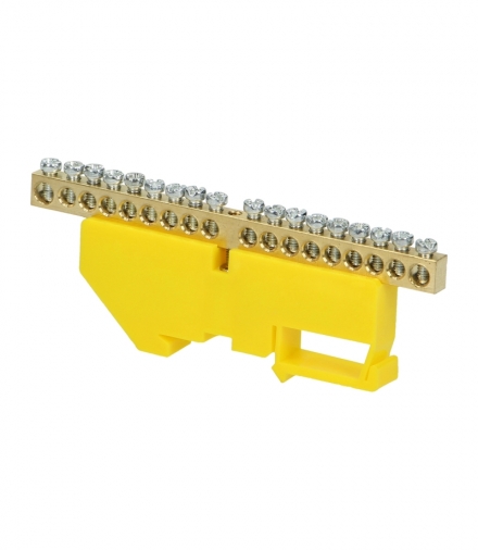 Listwa zaciskowa PE, na szynę TH35, 18 przewodów, żółta Orno OR-LZ-8204/18/Y