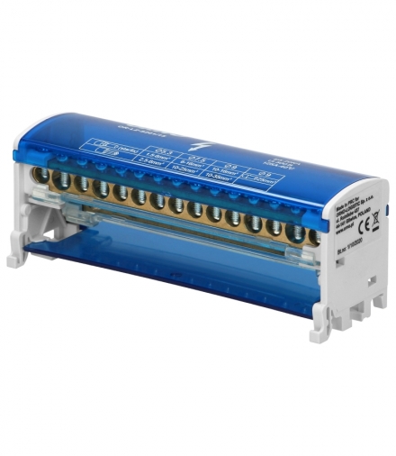 Blok rozdzielczy 2-rzędowy, 15 przewodów Orno OR-LZ-8201/15