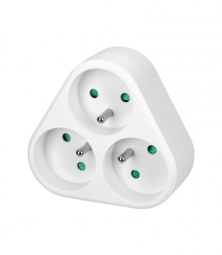 Rozgałęźnik 3x2P+Z, biały Orno OR-AE-13178
