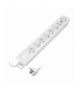 Listwa przeciwprzepięciowa, 6 gniazd 2P+Z, kabel 3x1,0mm², długość 3m, z wyłącznikiem podświetlanym dwutorowym. 10A/230 VAC, Och