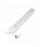 Listwa przeciwprzepięciowa, 6 gniazd 2P+Z schuko, kabel 3x1,5mm², długość 3m, z wyłącznikiem podświetlanym dwutorowym. 16A/230 V
