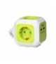 Przedłużacz Kostka 4-krotny(Schuko) z ładowarką 2xUSB 1,4m limonkowy Orno OR-AE-13144(GS)/L