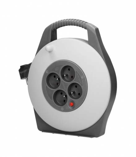 Przedłużacz bębnowy, 4 gniazda 2P+Z, kabel PVC H05VV-F 3x1mm², długość 10m Orno OR-AE-13113/G